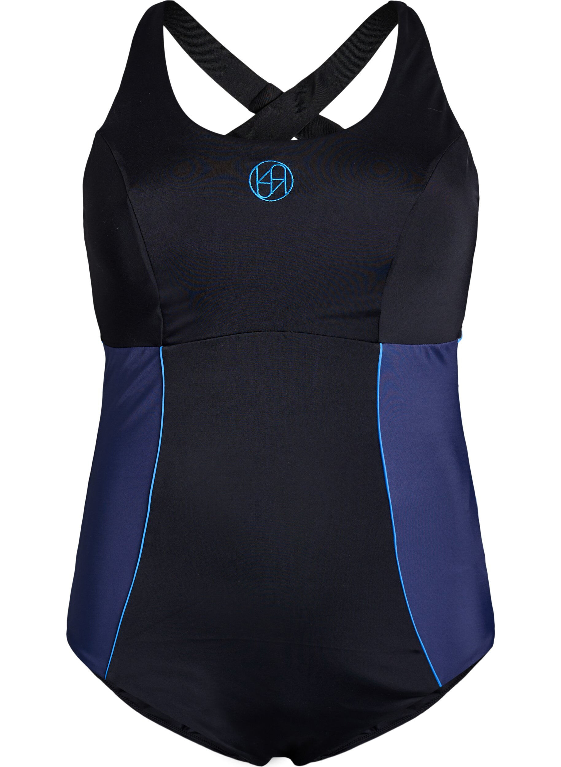 Zizzi Sportsbadedrakt med kryssede stropper, Svart, Packshot image number 0