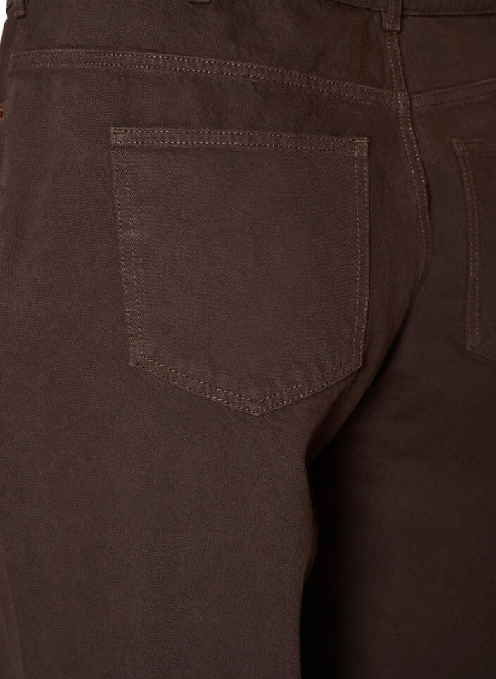 Fargede Kiana straight fit jeans, Brun, Packshot image number 3