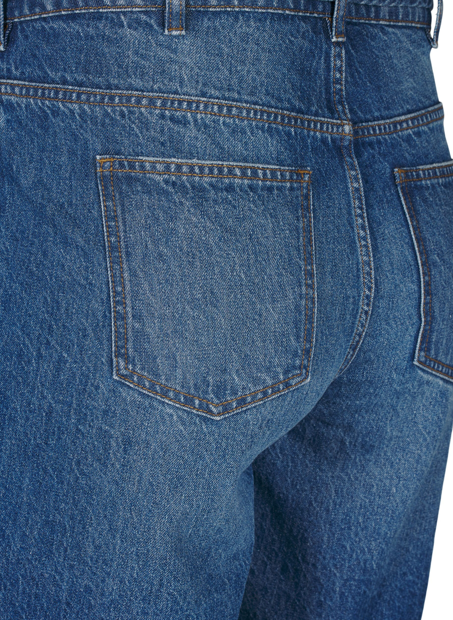 ZizziSlim fit denimshorts med knytebelte, Bl&aring;, Packshot image number 3