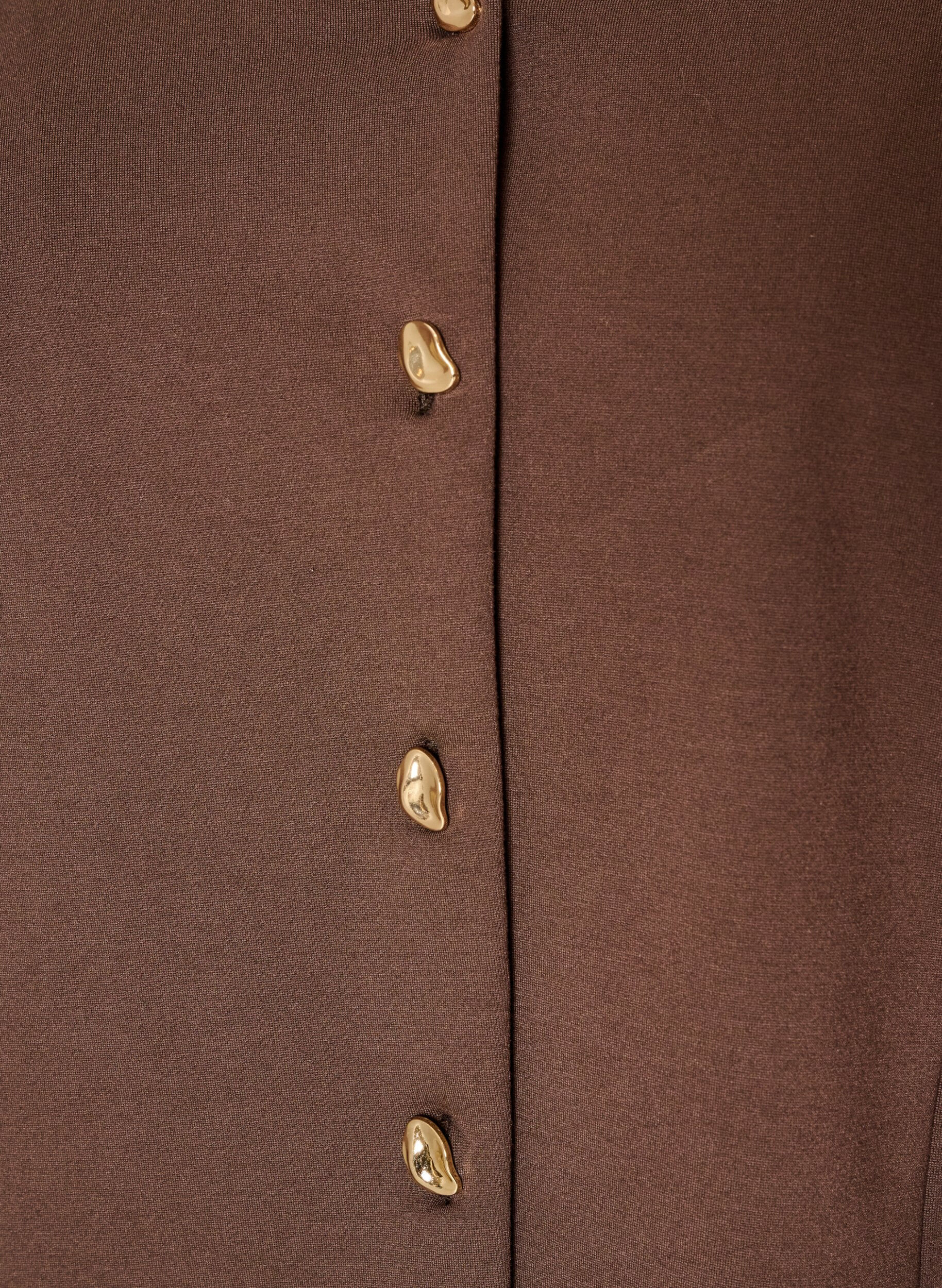 ZizziFigurn&aelig;r jerseycardigan med dekorative knapper, Brun, Packshot image number 2