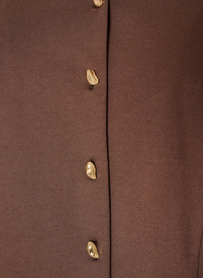 Figurn&aelig;r jerseycardigan med dekorative knapper, Brun, Packshot image number 2
