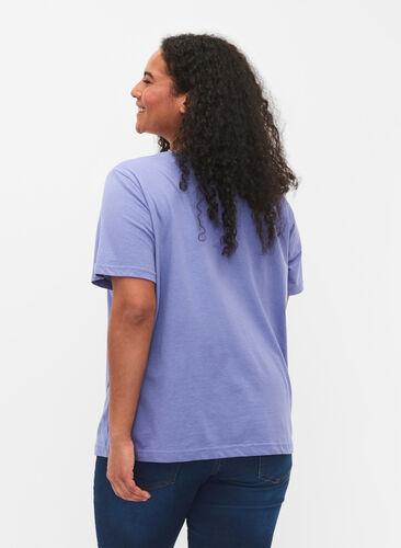 Kortermet T-skjorte med V-hals, Lavender Viloet, Model image number 1
