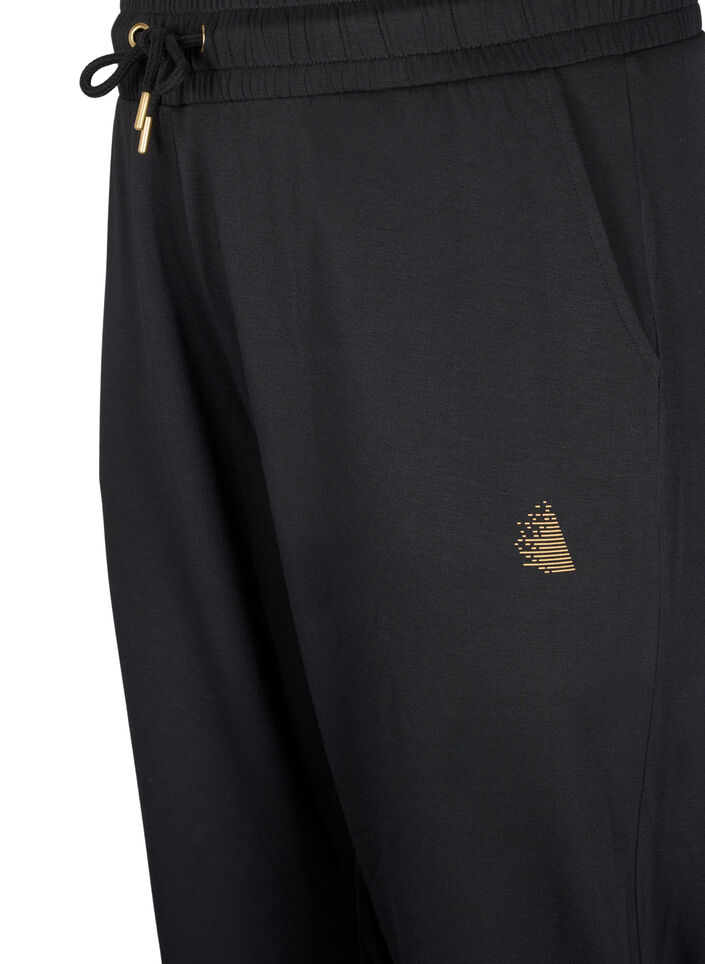 Joggebukse med lommer og høy midje, Black, Packshot