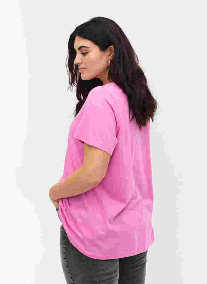 T-skjorte i bomull med trykk, Cyclamen LOVE, Model image number 1