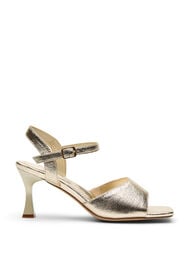 Pumps med &aring;pen t&aring; og firkantet t&aring;, Gull