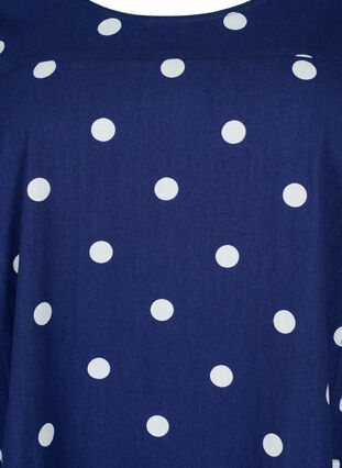 Kortermet bomullskjole med mønster, Medieval Blue DOT, Packshot image number 2
