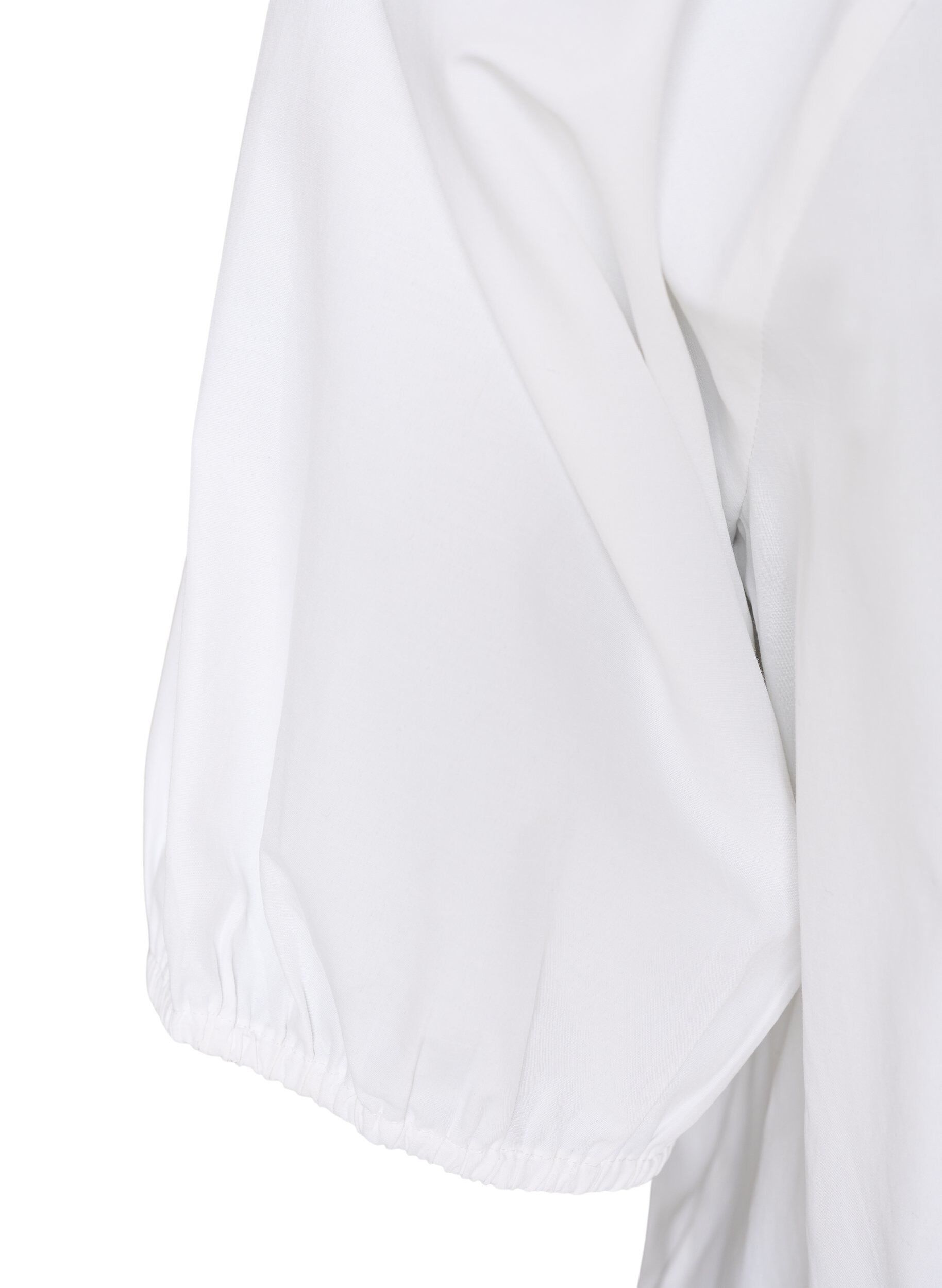 ZizziSkjortebluse med knappelukking og knytebelte, Hvit, Packshot image number 3