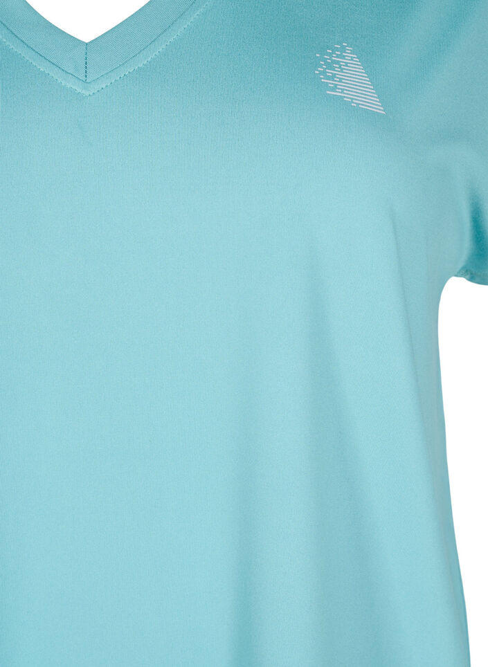 Løstsittende trenings-t-skjorte med v-hals, Grønn, Packshot image number 2