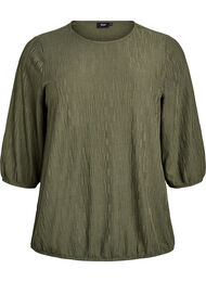 Bluse med tekstur og 3/4 ermer, Thyme