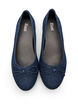 Wide fit - Denim ballerina med sløyfe, Blå, Packshot image number 2