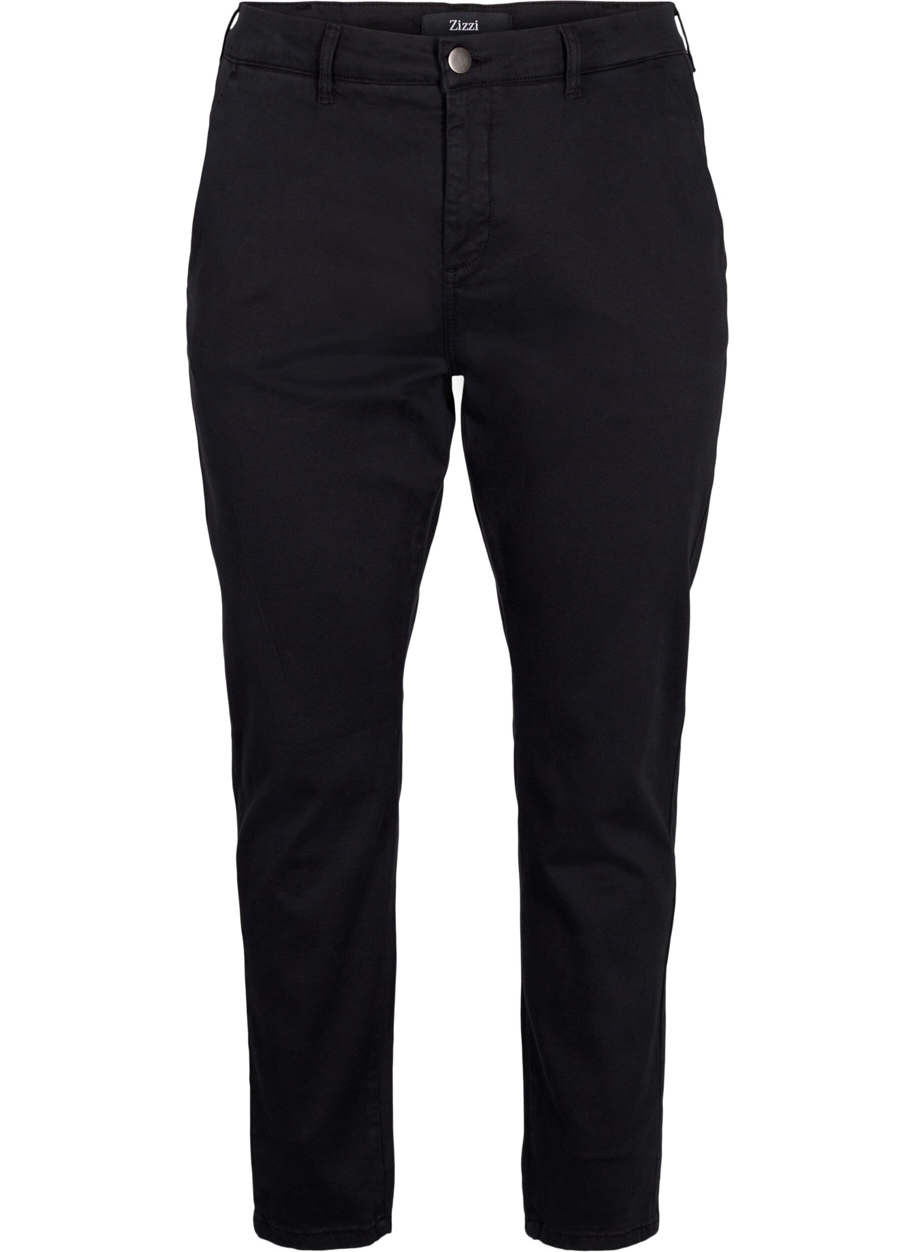 Zizzi Chinos i bomull, Black, Packshot image number 0