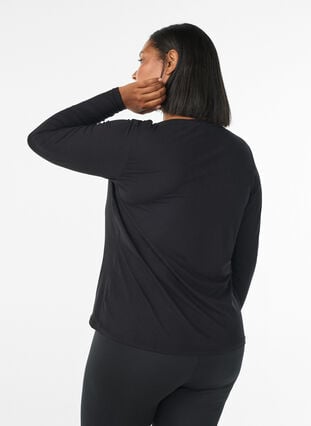 Zizzi Treningsgenser med lange ermer, Svart, Model image number 2