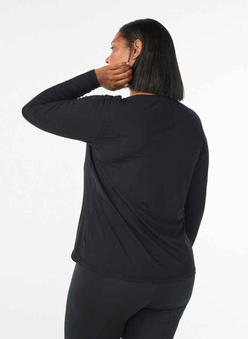Treningsgenser med lange ermer, Svart, Model image number 2
