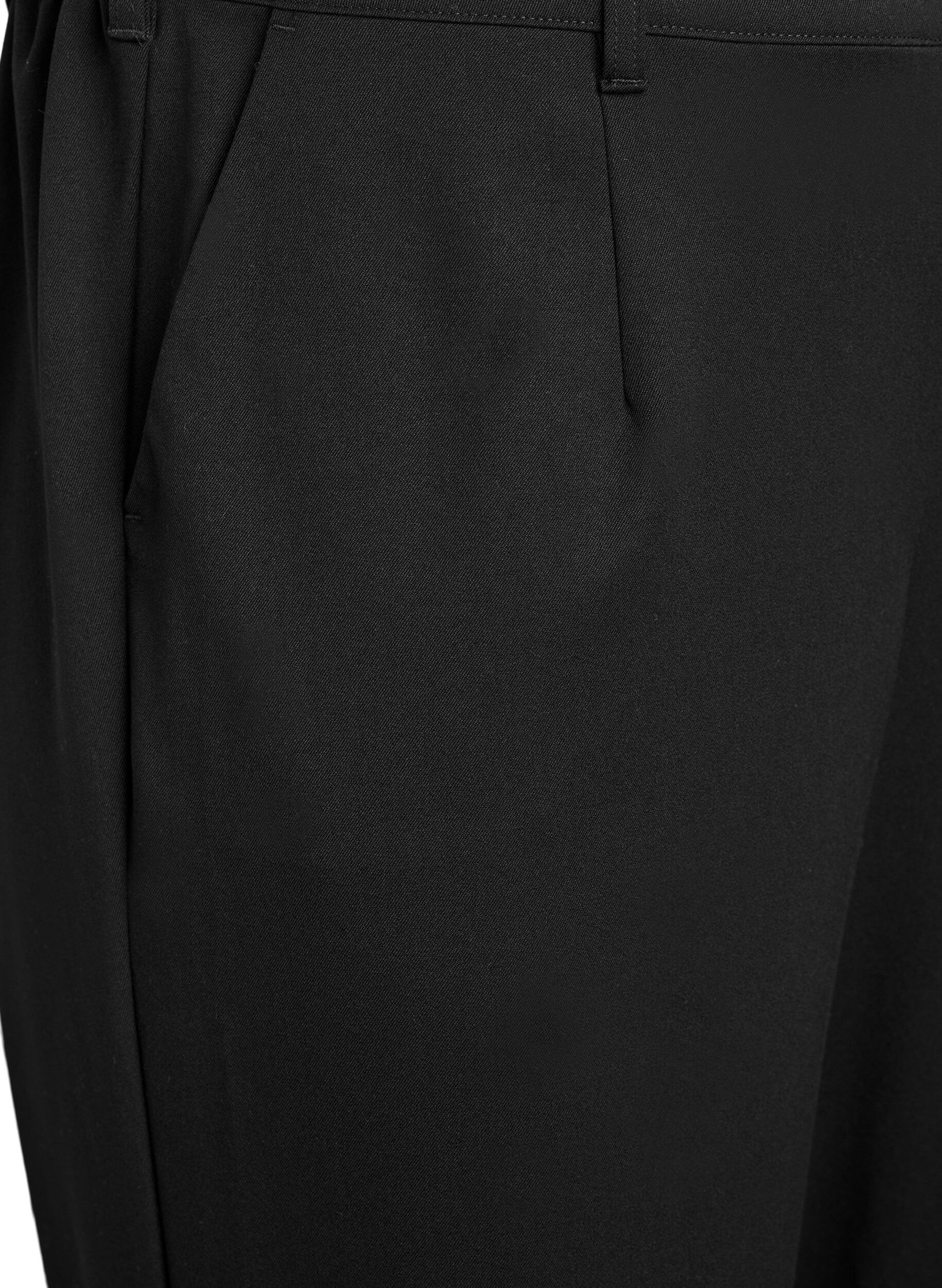 Zizzi Bukser med h&oslash;y midje og elastisk linning p&aring; ryggen, Svart, Packshot image number 2