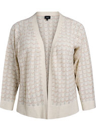 Strikket cardigan med et åpent mønster og bølgete linjer, Birch w. Simply T.