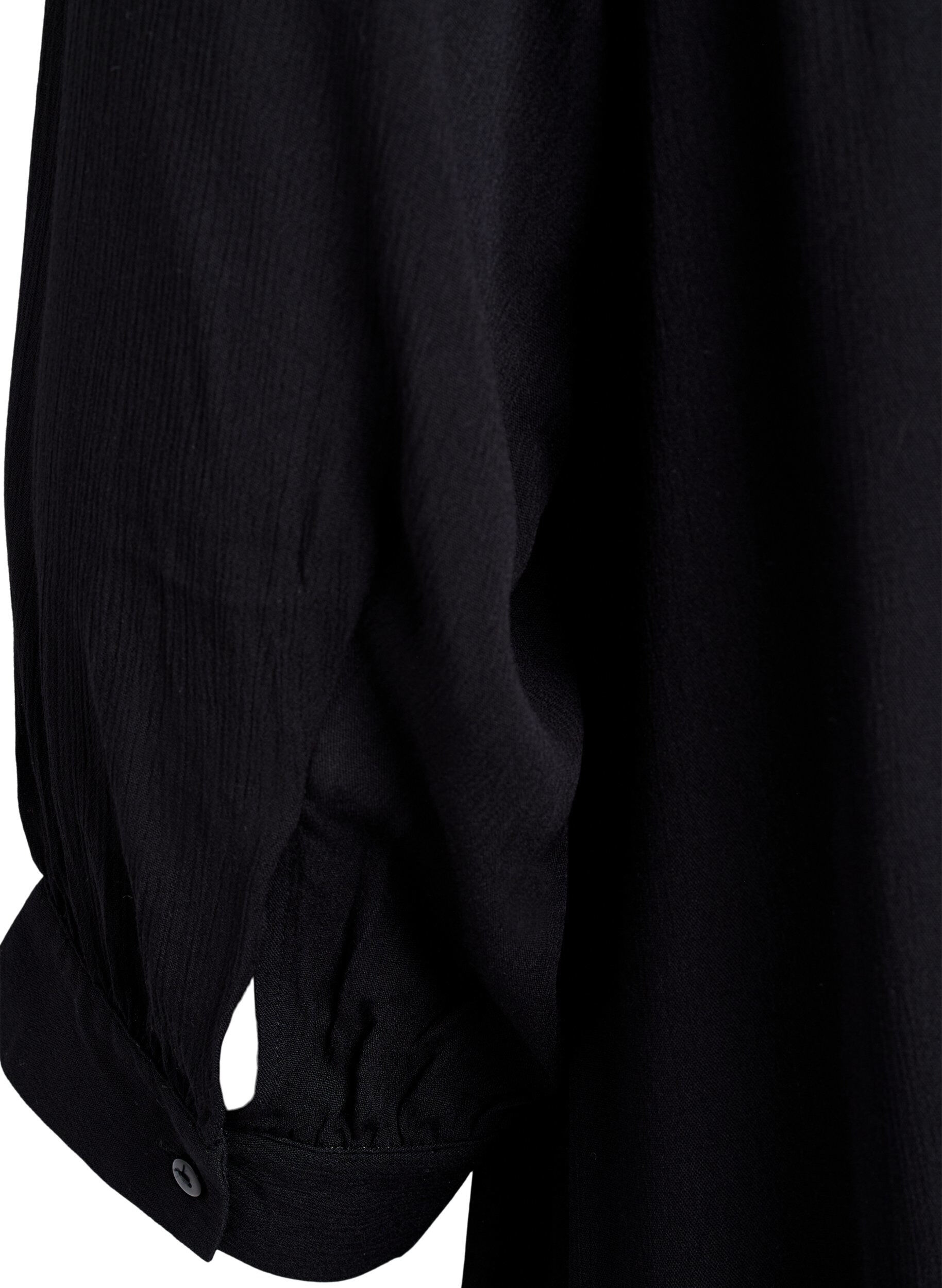 Zizzi Tunika med 3/4 ermer og A-linje snitt, Svart, Packshot image number 3