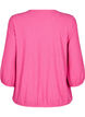 Bluse med tekstur og 3/4 ermer, Rosa, Packshot image number 1