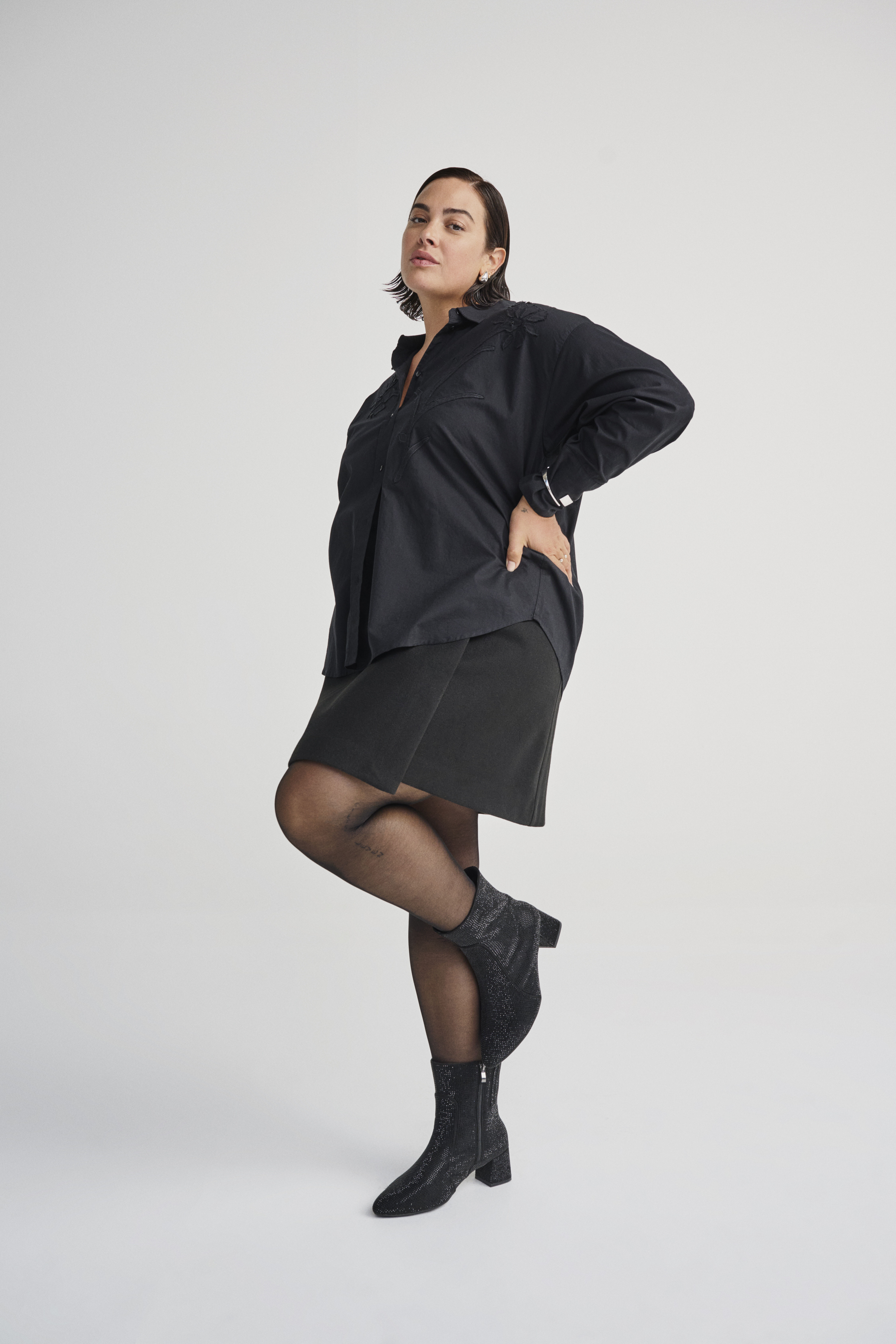 Zizzi St&oslash;vel med rhinestones, , Model