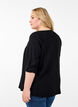 Skjortebluse i viskose med 3/4 ermer, Black, Model image number 1