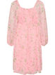 Chiffon festkjole med lange ermer, Rosa, Packshot image number 1