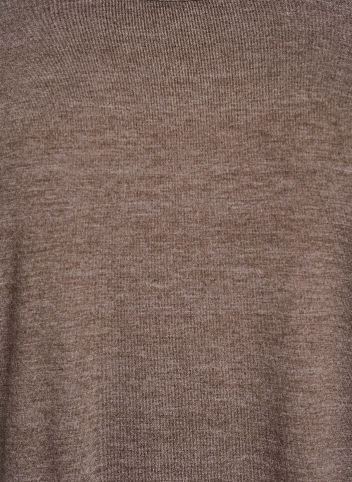 Jersey bluse med 3/4 ermer, Brun, Packshot image number 2