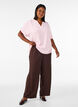 L&oslash;s bluse med korte ermer, Rosa, Model image number 1