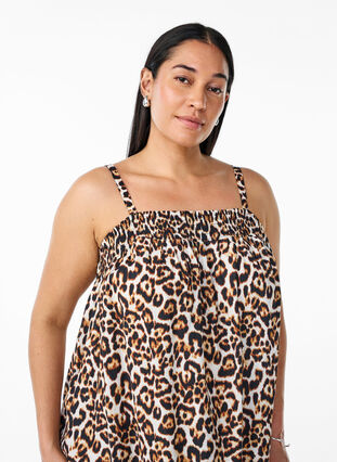 Zizzi Midi slip-kjole i viskose, Beige, Model image number 2