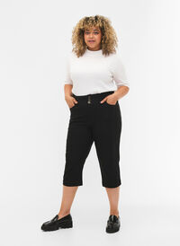 Tettsittende capribukser med høyt liv, Black, Model