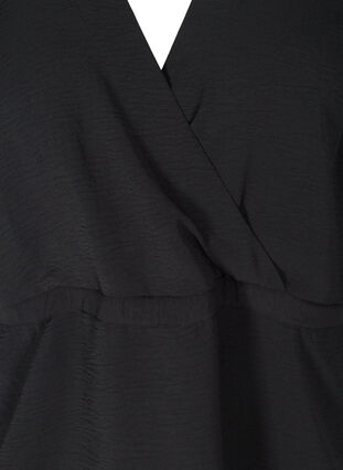 Bluse med 3/4-puffermer, Black, Packshot image number 2