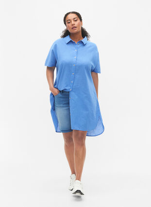 Lang skjorte med korte ermer, Ultramarine, Model image number 2