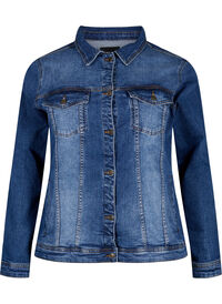Kort denimjakke i bomull, Blue denim Kort denimjakke i bomull