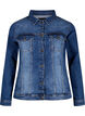 Kort dongerijakke i bomull, Blue denim, Packshot image number 0