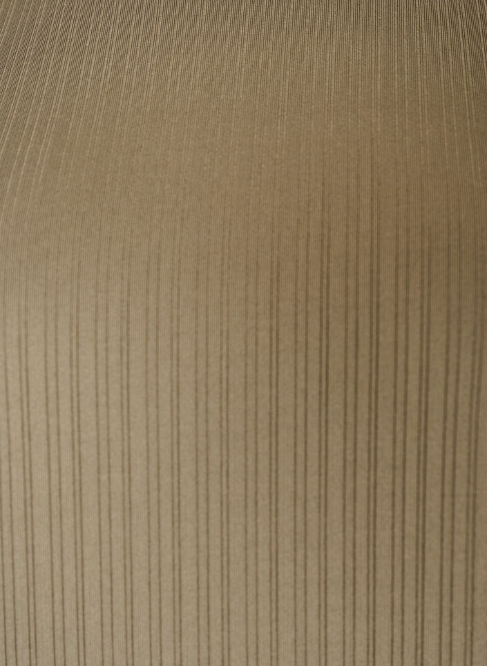 Jerseybluse med teksturerte striper og en smocket fold, Brun, Packshot image number 2