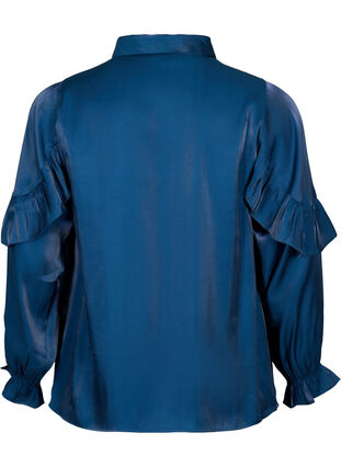 Skjorte i viskose med volanger, Titan, Packshot image number 1