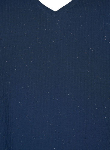 FLASH - langermet kjole med glitter, Navy w. Gold , Packshot image number 2