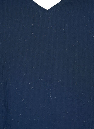 FLASH - langermet kjole med glitter, Navy w. Gold , Packshot image number 2
