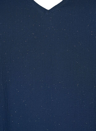 Zizzi FLASH - langermet kjole med glitter, Navy w. Gold , Packshot image number 2