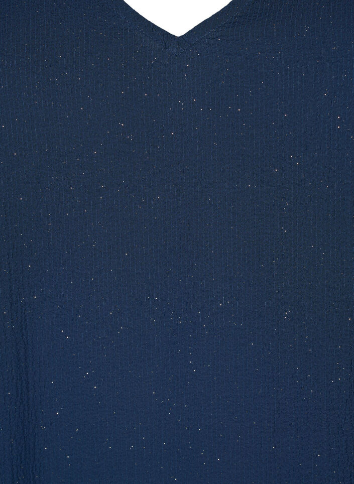 FLASH - langermet kjole med glitter, Navy w. Gold , Packshot image number 2