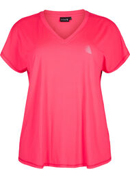 Løstsittende trenings-t-skjorte med v-hals, Neon Diva Pink