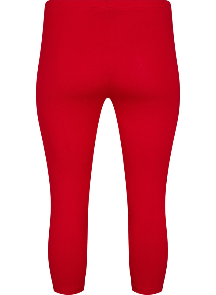 Basisleggings i viskose med 3/4-lengde, R&oslash;d, Packshot image number 1