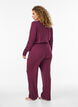 Pyjamasbukse i &oslash;kologisk bomull med hullbroderi, M&oslash;rk Bordeaux, Model image number 1