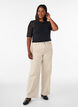 Mesh topp med korte ermer og rund hals, Svart, Model image number 1