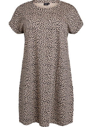 Zizzi 2-pakk T-skjortekjole med korte ermer, Brun, Packshot image number 2