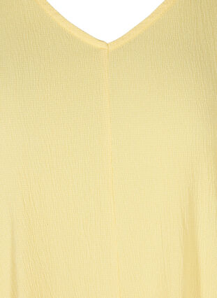 Kjole med puffermer og V-hals, Mellow Yellow, Packshot image number 2