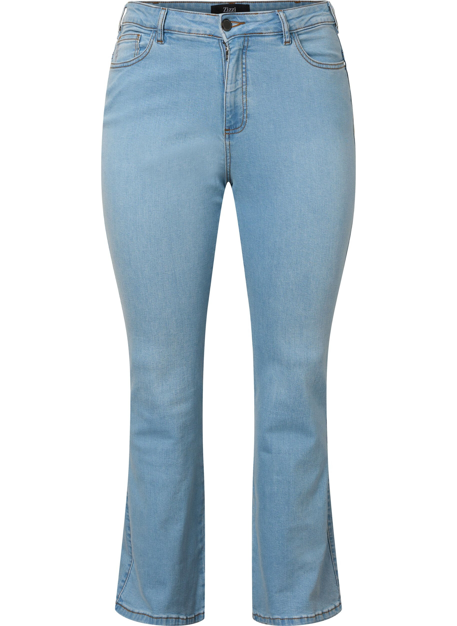 Zizzi Ellen bootcut jeans med h&oslash;yt liv, Bl&aring;, Packshot image number 0