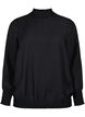 viskosebluse med smock, Black, Packshot image number 0