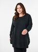 Lang strikkebluse med kuleknapper, Gr&aring;, Model image number 0