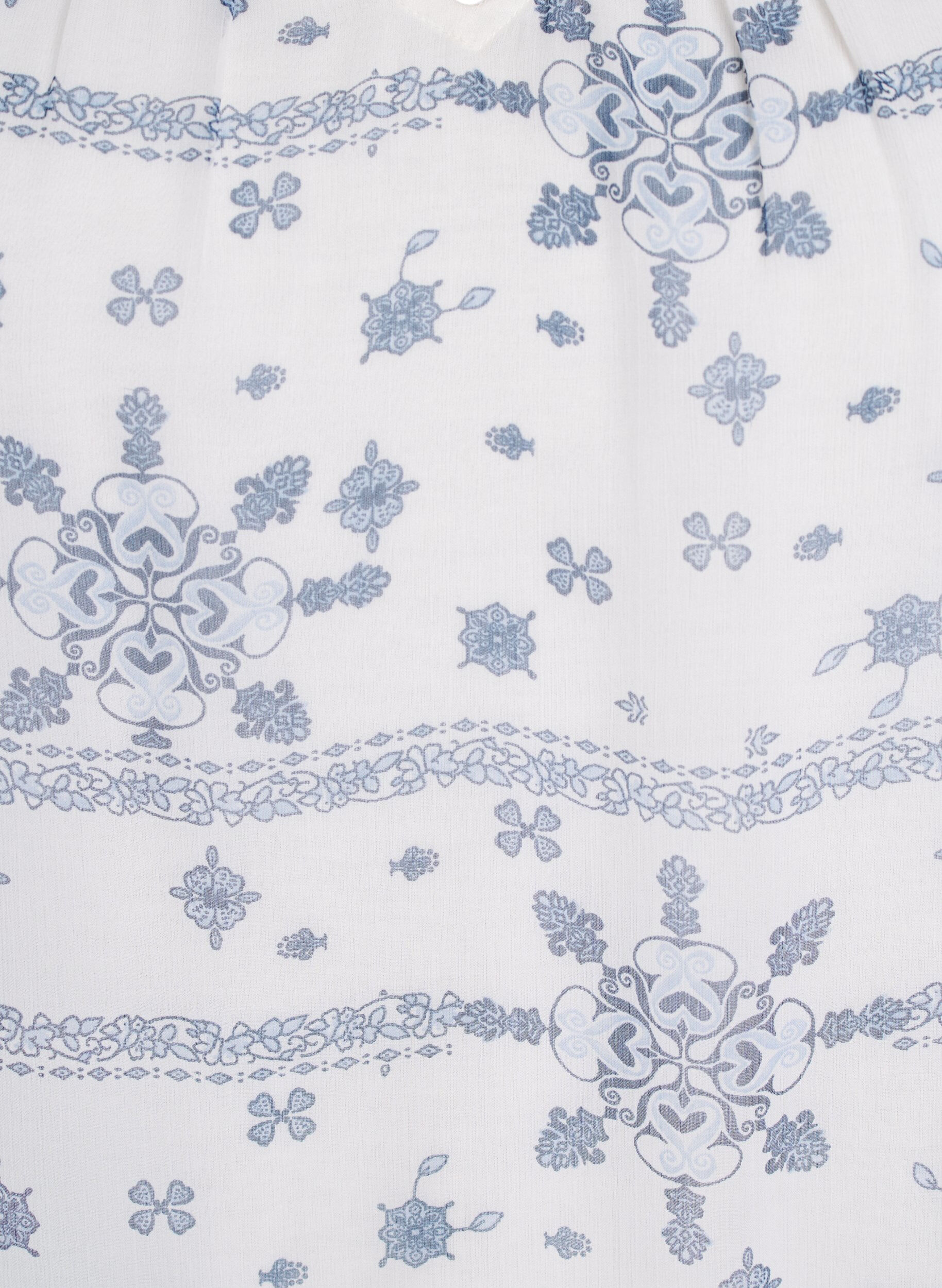 Zizzi M&oslash;nstret bluse med volanger og korte ermer, Hvit, Packshot image number 2