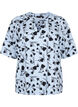 Bluse med V-hals og sløyfetrykk, Cashmere Blue Flower, Packshot image number 0