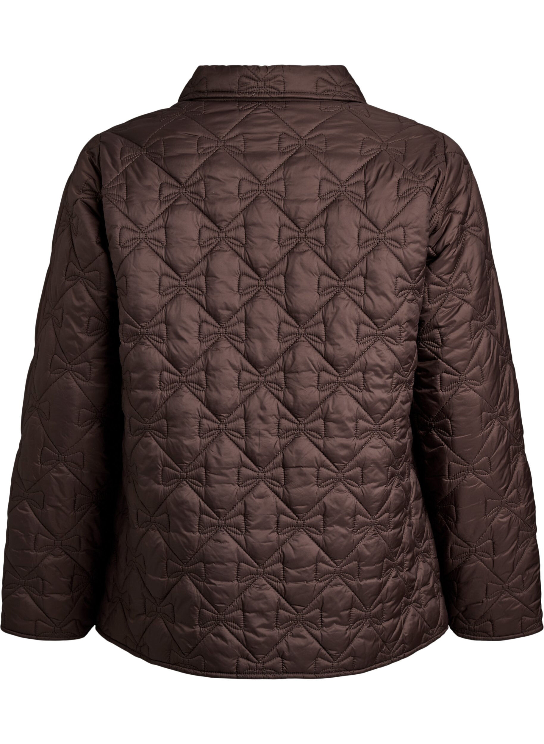 ZizziLett polstret jakke med dekorativ quilting, Brun, Packshot image number 1